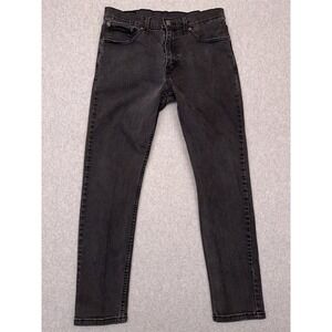Levi's 512 Slim Taper‎ Jeans Men's 30x28 Black Denim Stretch Faded Dark Wash
